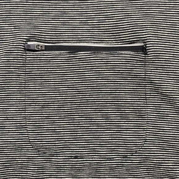 Tangerine Women’s Large Black Gray Striped 1/4 Zip Athletic Pullover Reflective - Picture 9 of 11